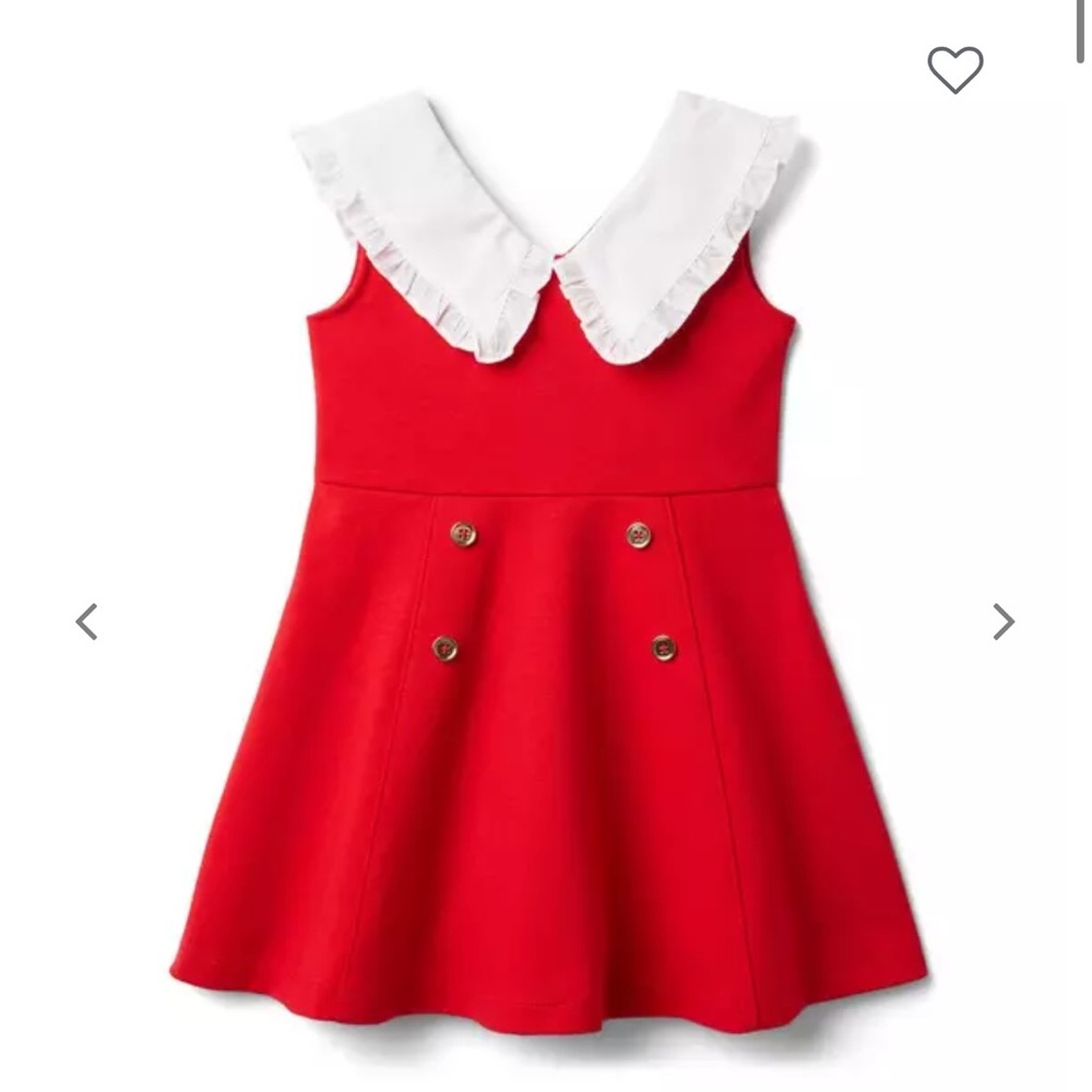 NWT Janie & Jack Size 5 Red Ruffle Collar Ponte Dress
